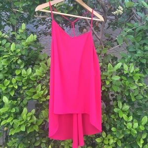 Leith Pink Halter Crisscross Blouse Tank Top
